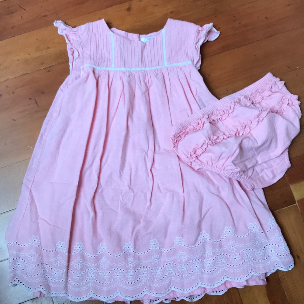 Baby Boden Dress with Smocking and Eyelet sz 3/4
